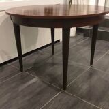 Table ronde extensible scandinave en palissandre, années 1960