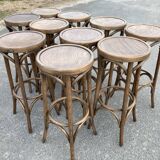 Set of 10 vintage bar stools