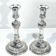 PAIR OF SILVERED BRONZE CANDLESTICKS