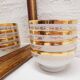 Set 4 bols porcelaine blanc et or