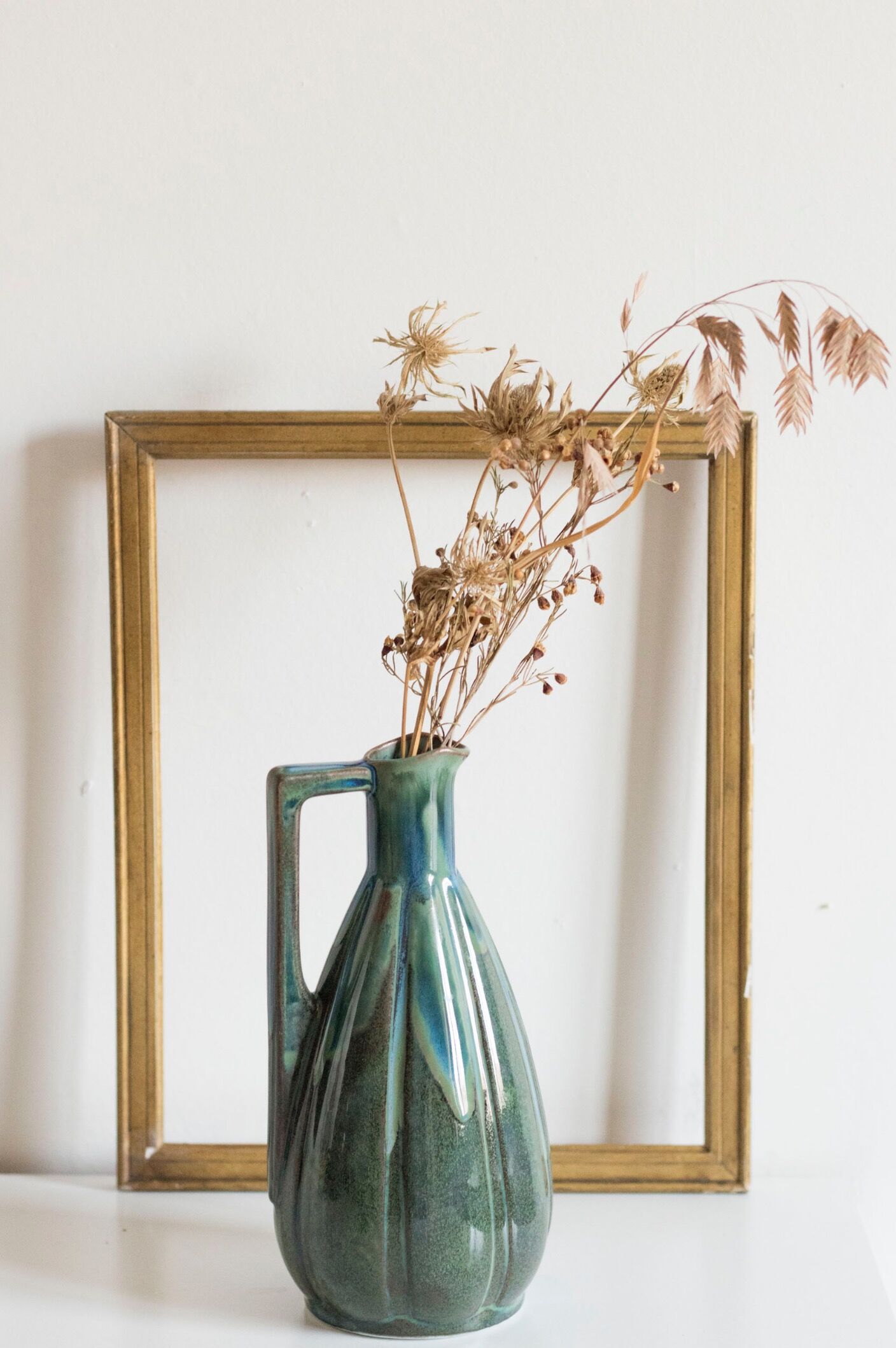 Pitcher - enamelled antique vase