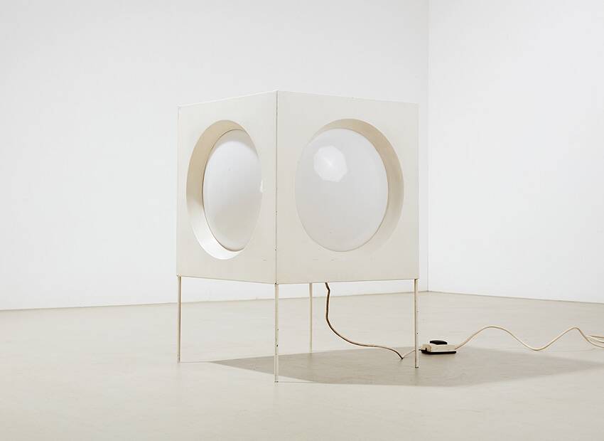 Carl Moor Cube Floor Lamp for BAG Turgi Switzerland 1960s