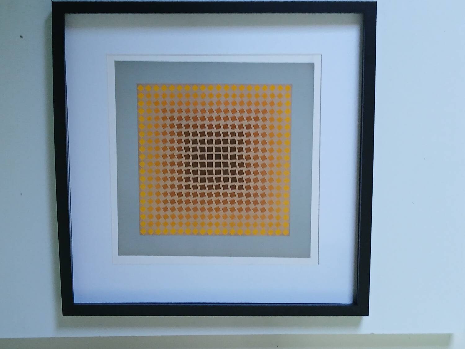 Tableau Vintage Art Optique - Victor Vasarely CTA-102 Frame 40x40cm