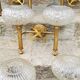Set of 5 glass and brass sconces from the 70s