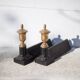 Cast iron and brass chenets