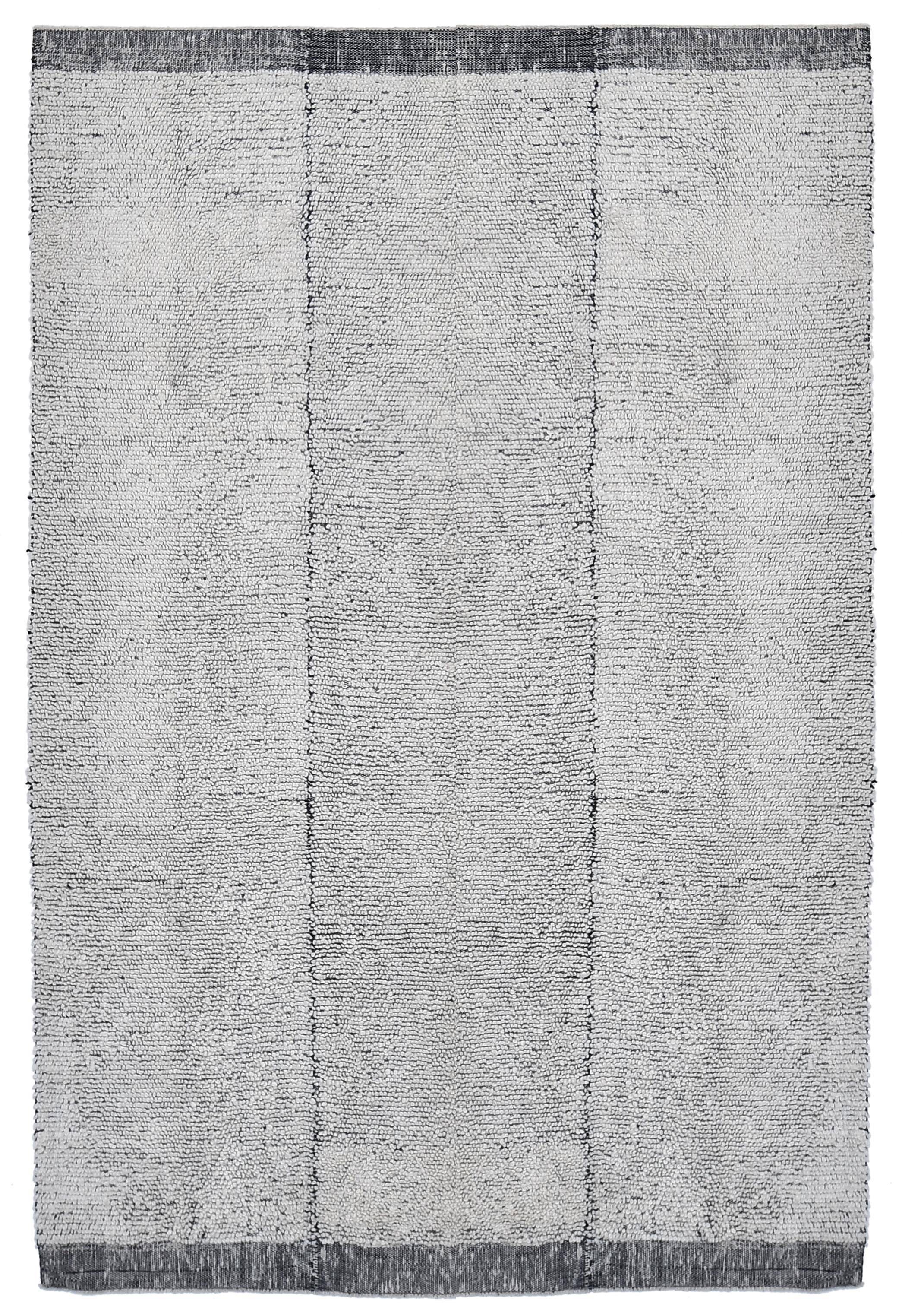 7x10 White & Black Modern Vintage Rug 206x297Cm