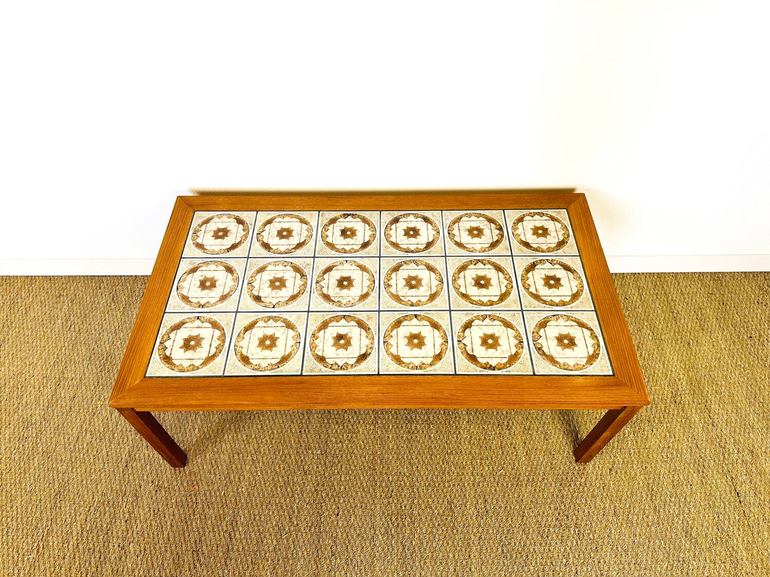 Scandinavian teak and ceramic coffee table, 1960s