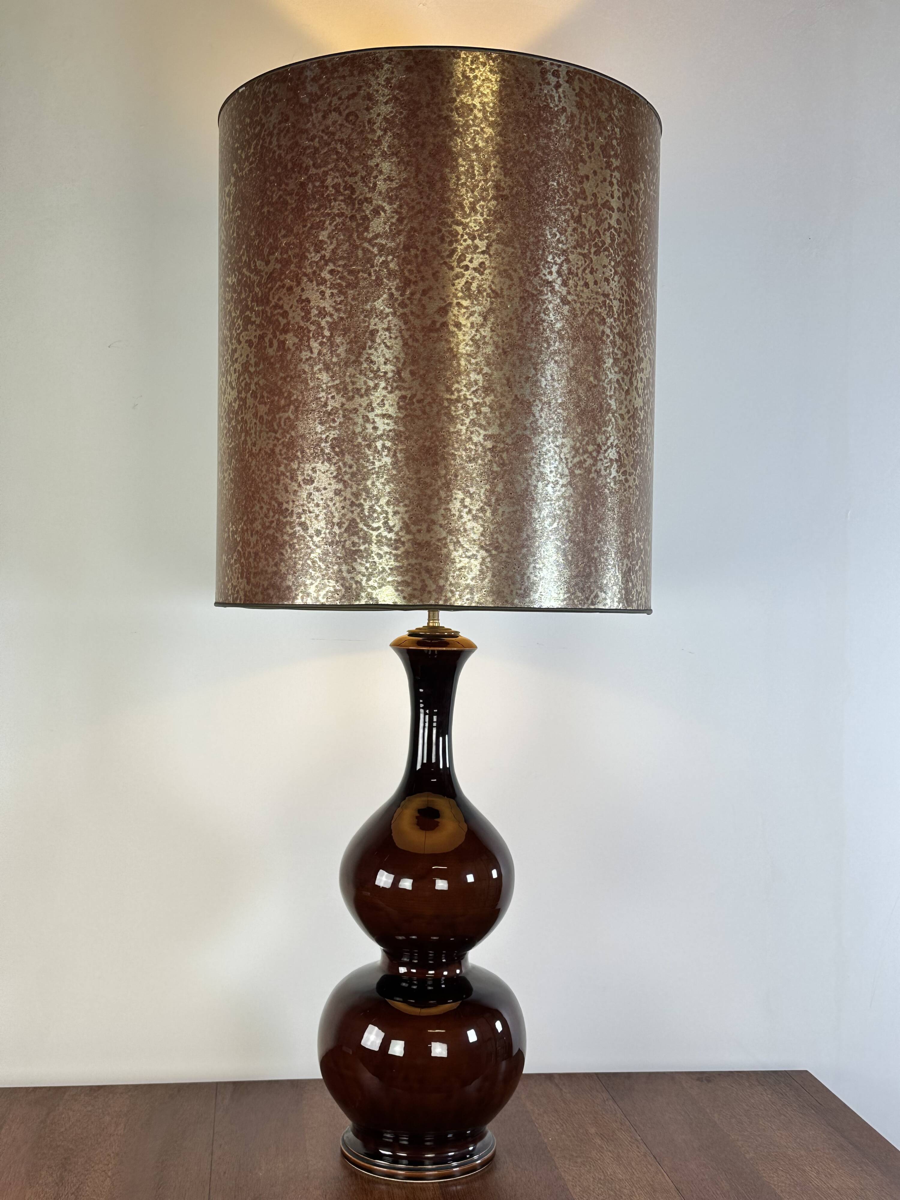 Vintage 70's glazed ceramic lamp