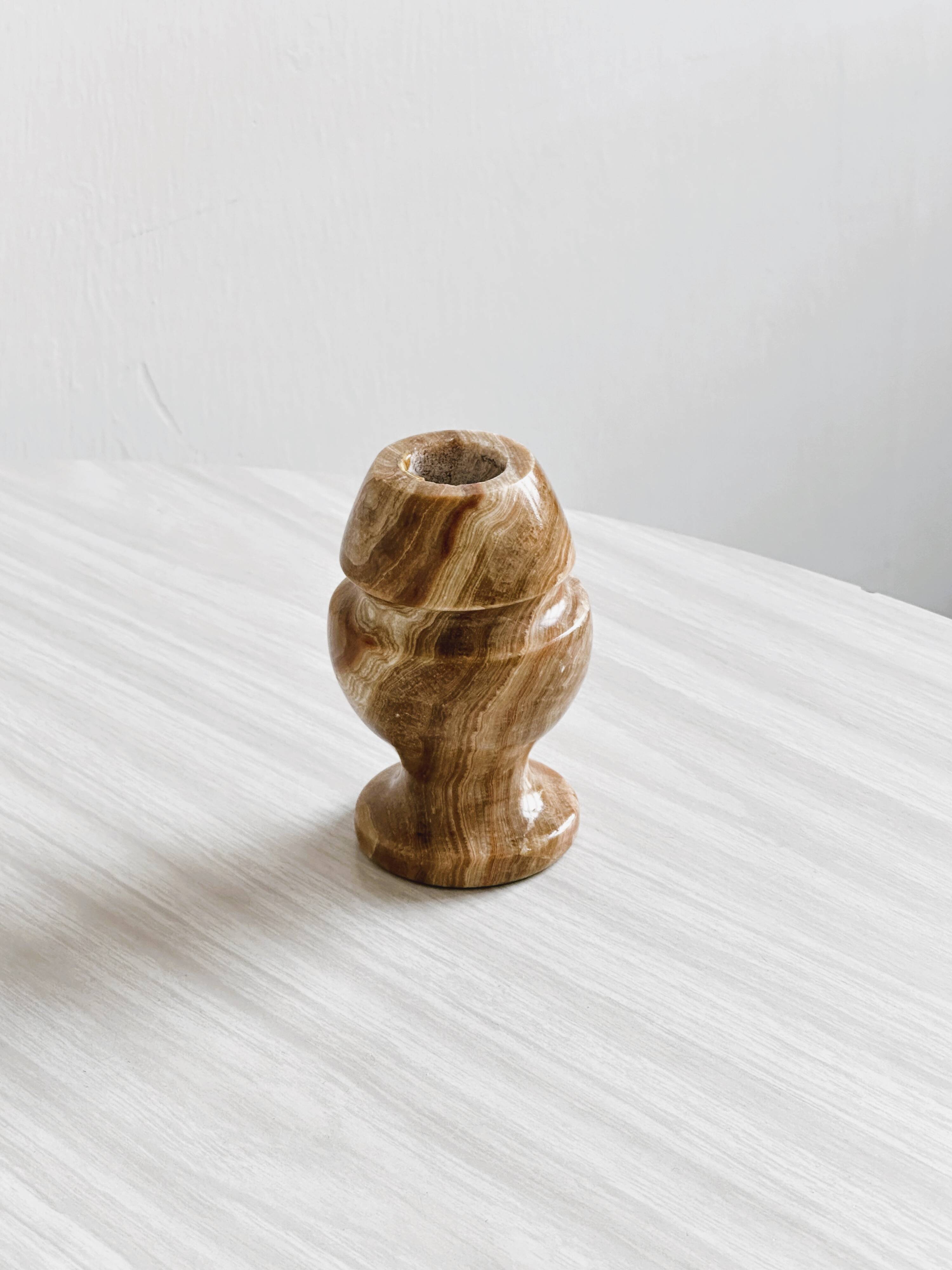 Vintage solid marble candle holder