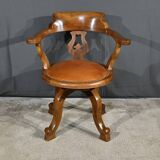 Fauteuil Pivotant en Noyer, époque Victorienne, Angleterre – 2ème partie XIXe