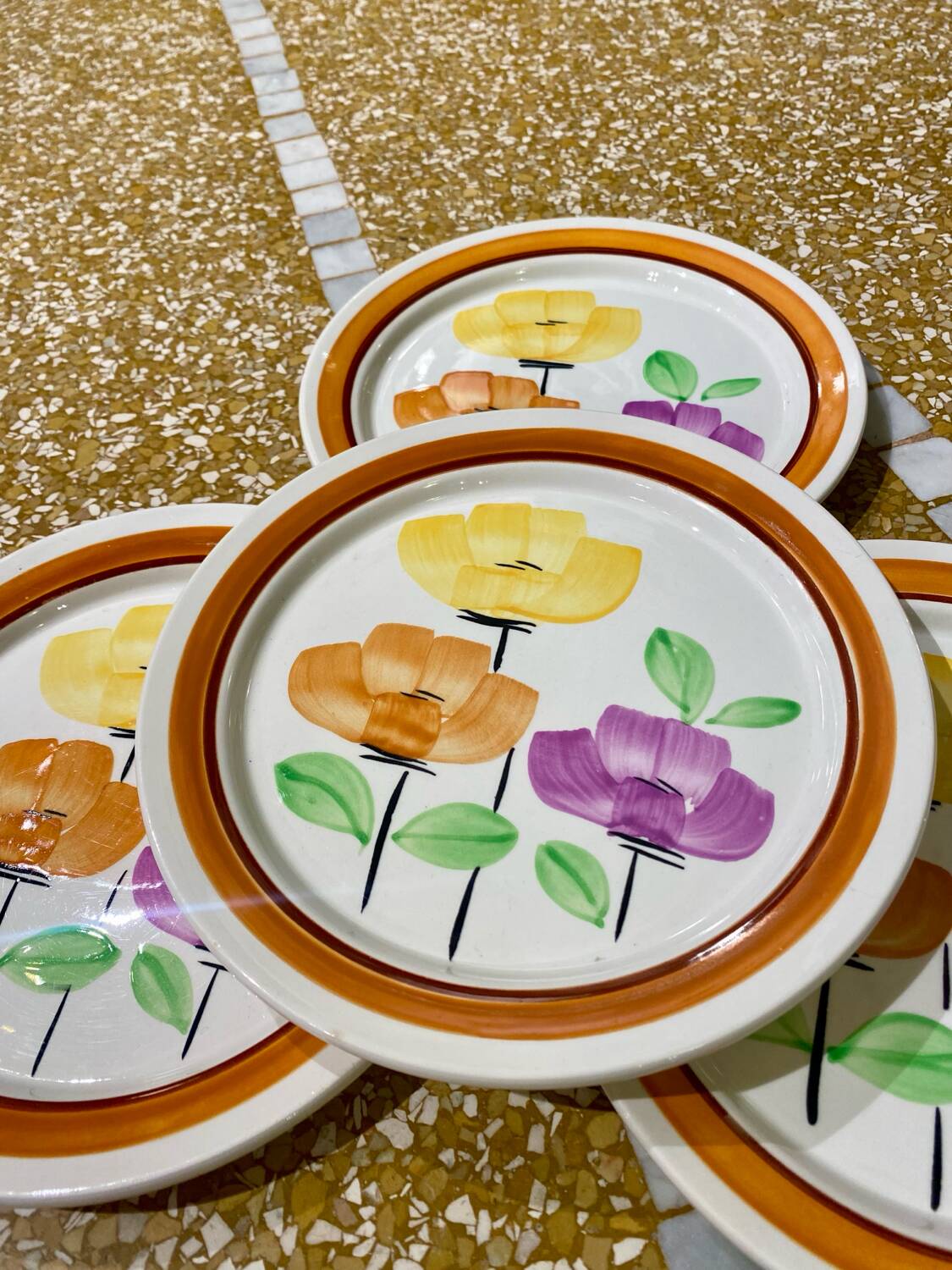 Set of 6 Anemone dessert plates from DIGOIN Sarreguemines
