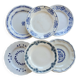 6 mismatched vintage blue and white ironstone dinner plates