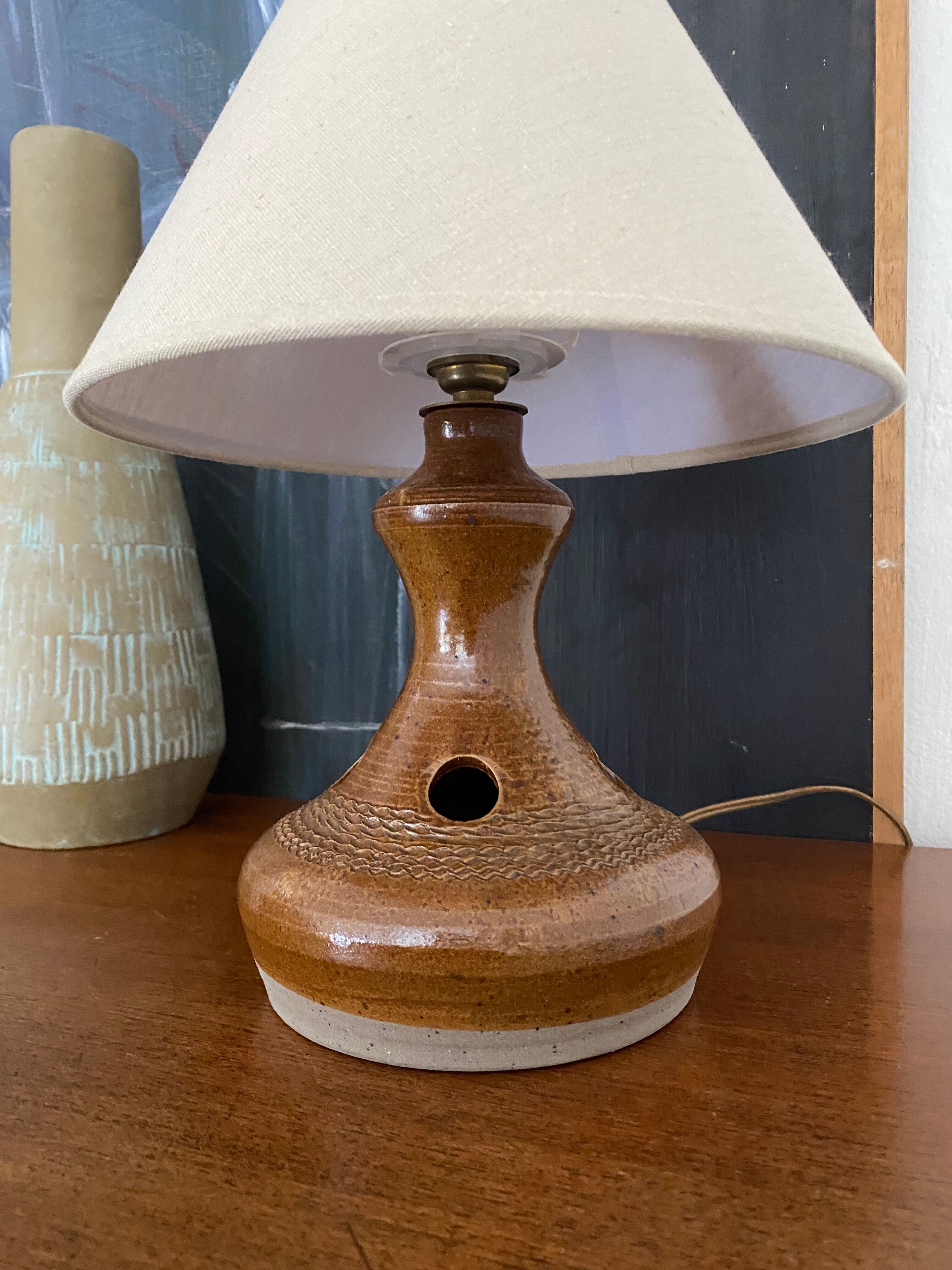 Lampe grès émaillé vintage