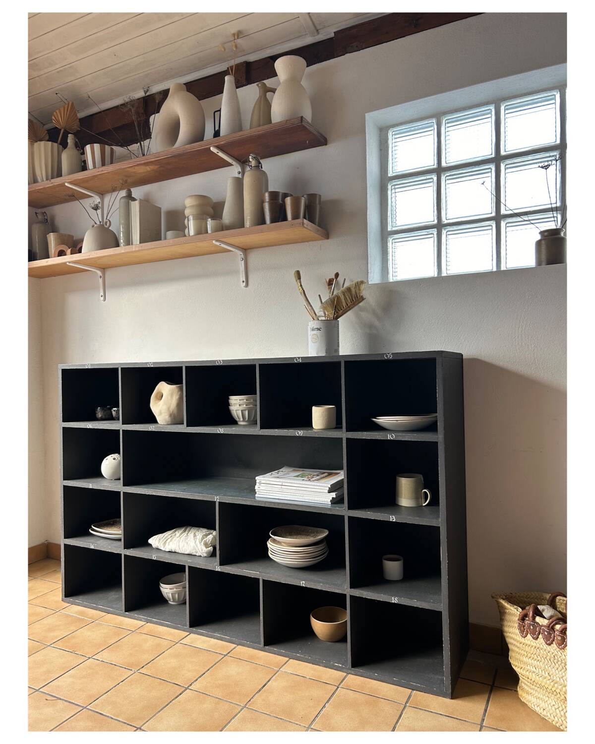 Craft furniture, painted wooden bookcase