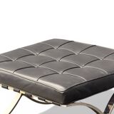 Ottoman Barcelona Original Knoll - Black Leather & Chrome - Design 1929