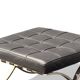 Ottoman Barcelona Original Knoll - Cuir Noir & Chrome - Design 1929