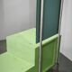 Bauhaus Czech Green Vanity Table with Mirror and Chrome Frame, 1930s