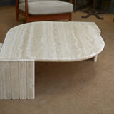 Table basse œil en travertin 1970