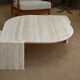 Table basse œil en travertin 1970