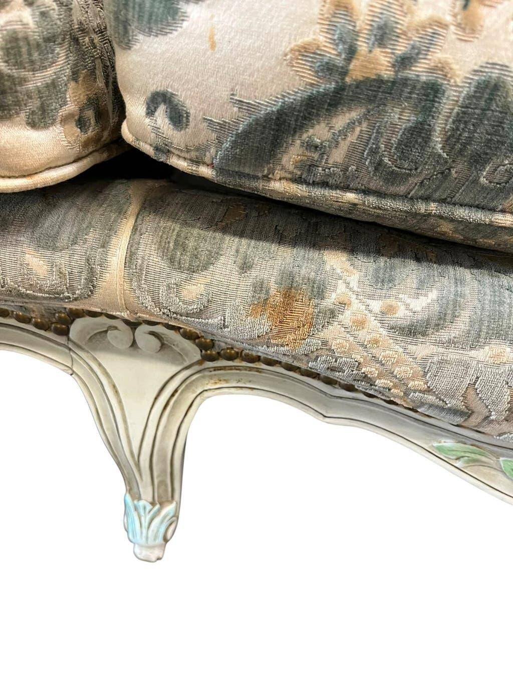 Vintage grey beige baroque armchair/sofa/lounge.