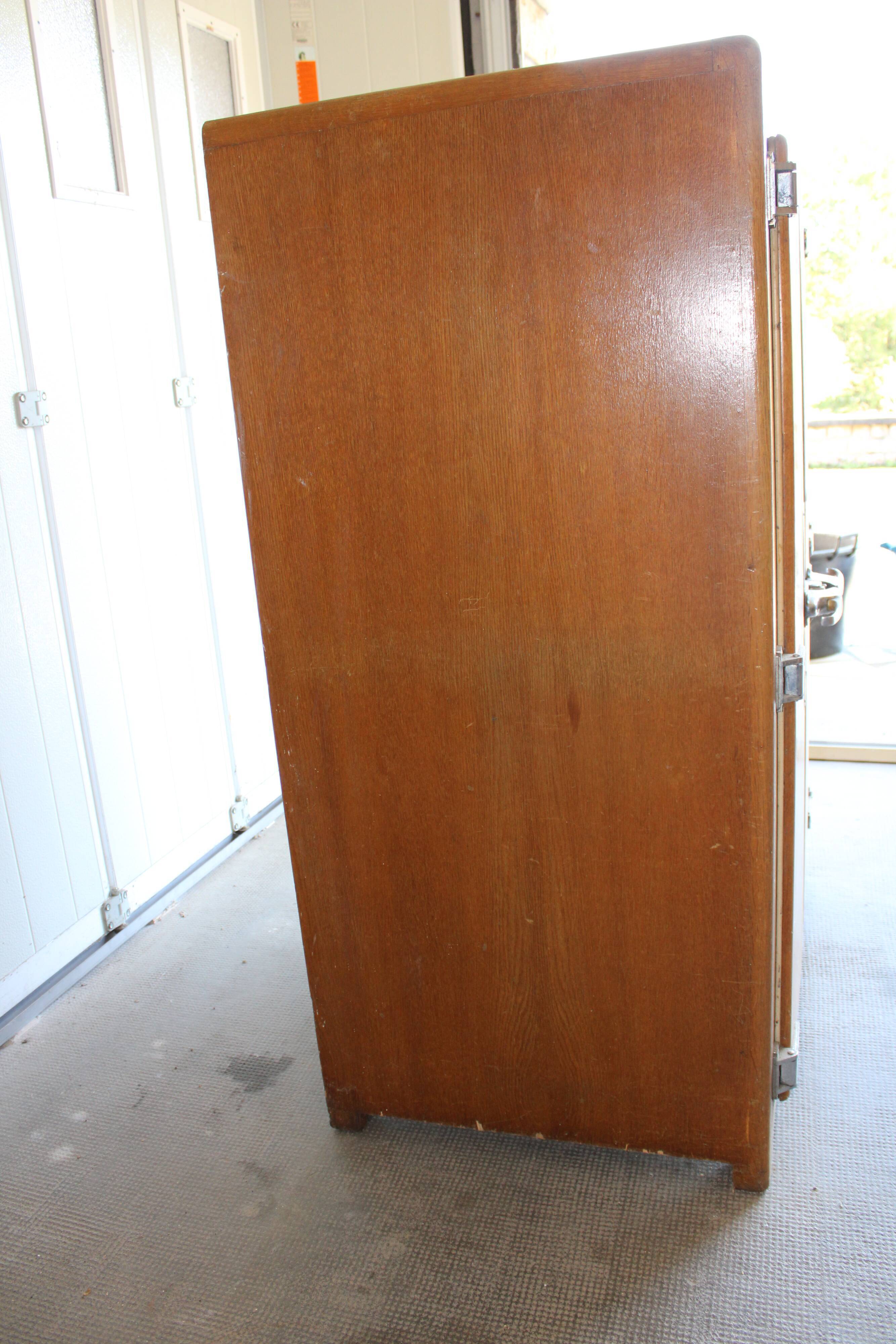 Vintage wooden refrigerator cabinet 2 doors