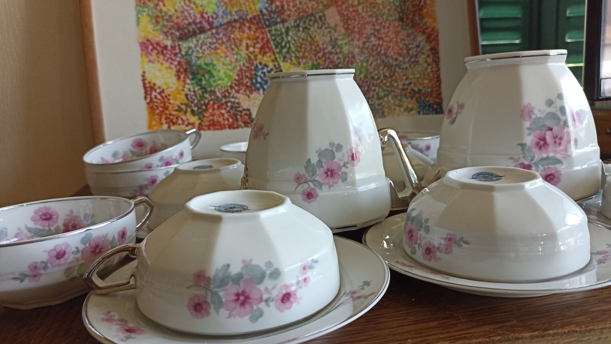 Tea set part by André Giraud - Limoges porcelain