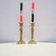 Set golden brass candlesticks empire