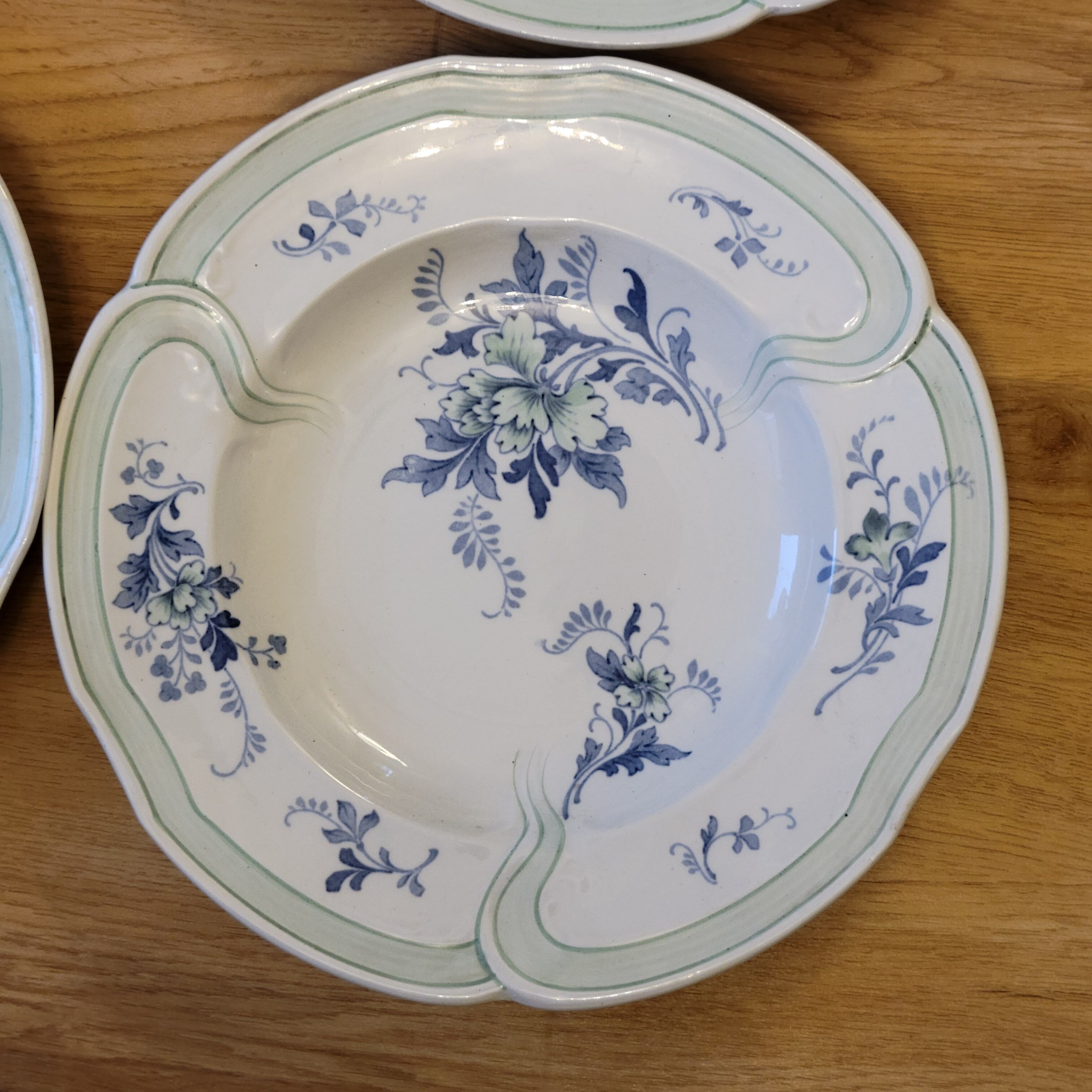 9 old K&G Lunéville hollow plates Regency model