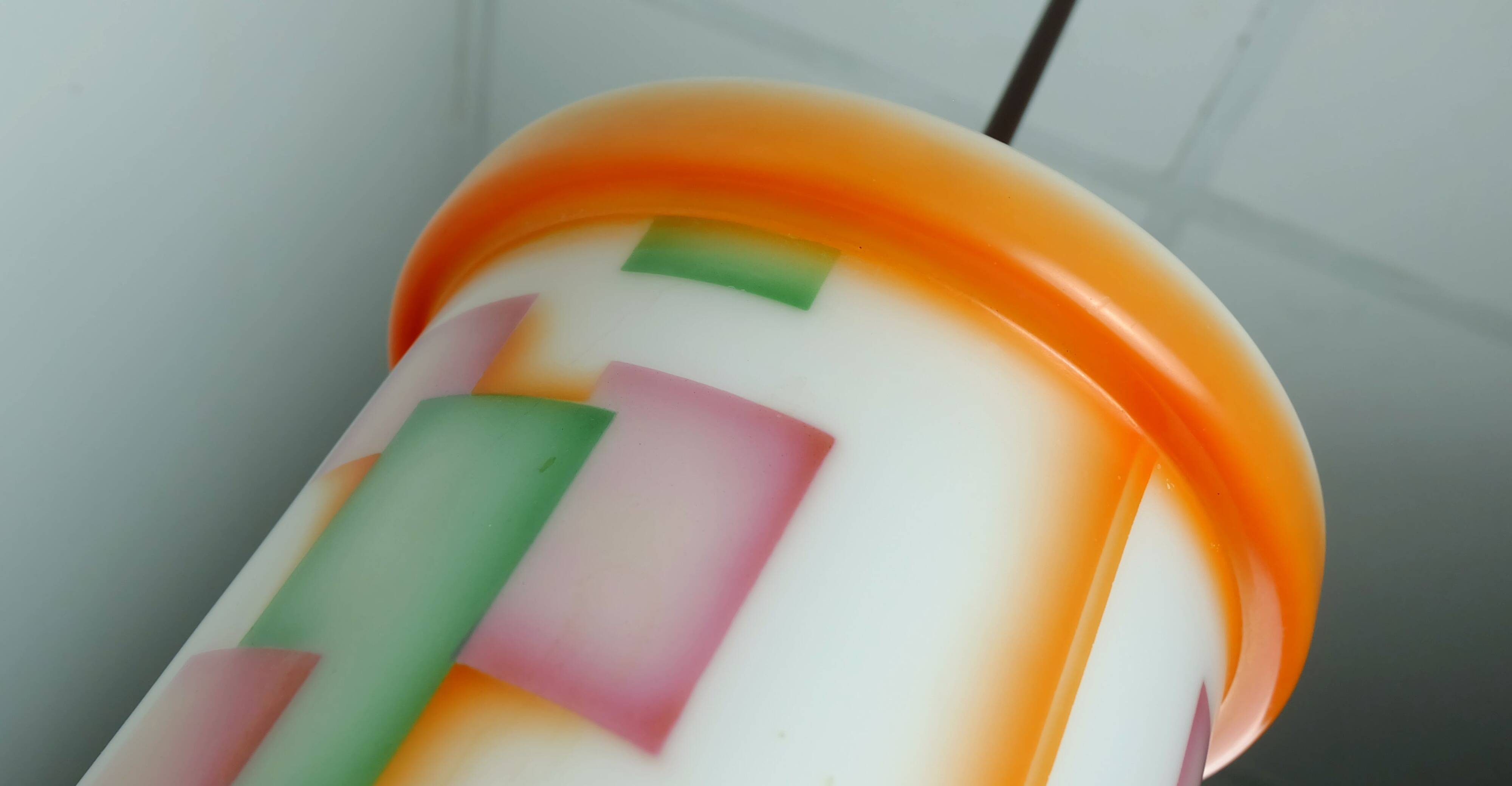 Art déco glass pendant light airbrush 1920s 30s avantgarde design
