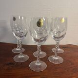 6 crystal wine and water stemmed glasses Fleury model