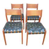 Set of 4 scandinavian teak chairs by piero palange and werther toffoloni montina