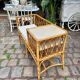 1960s beige rattan and cotton bench