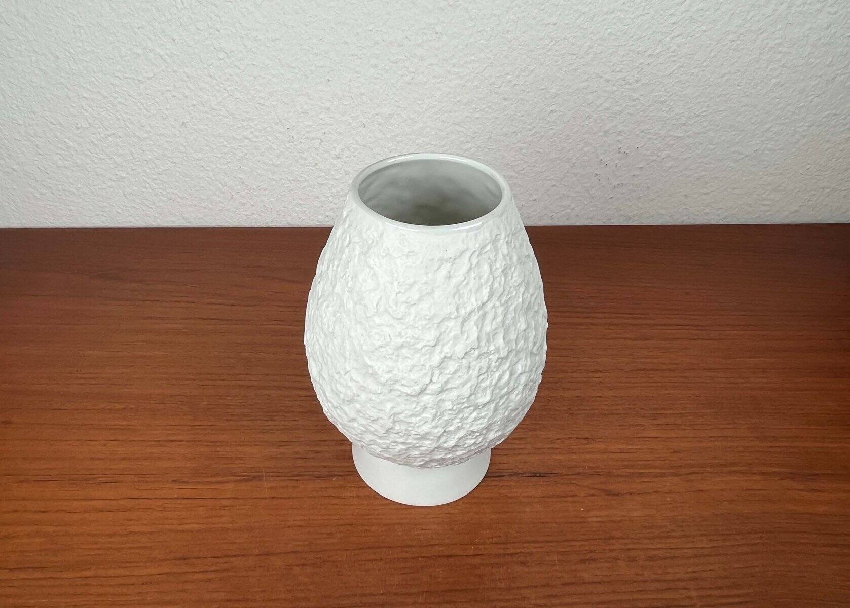 Vintage white porcelain vase German Model 605/2 by KPM Royal Porcelain, 1970s.