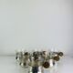 6 Art Deco silver-plated metal and glass cups by Sigg Switzerland