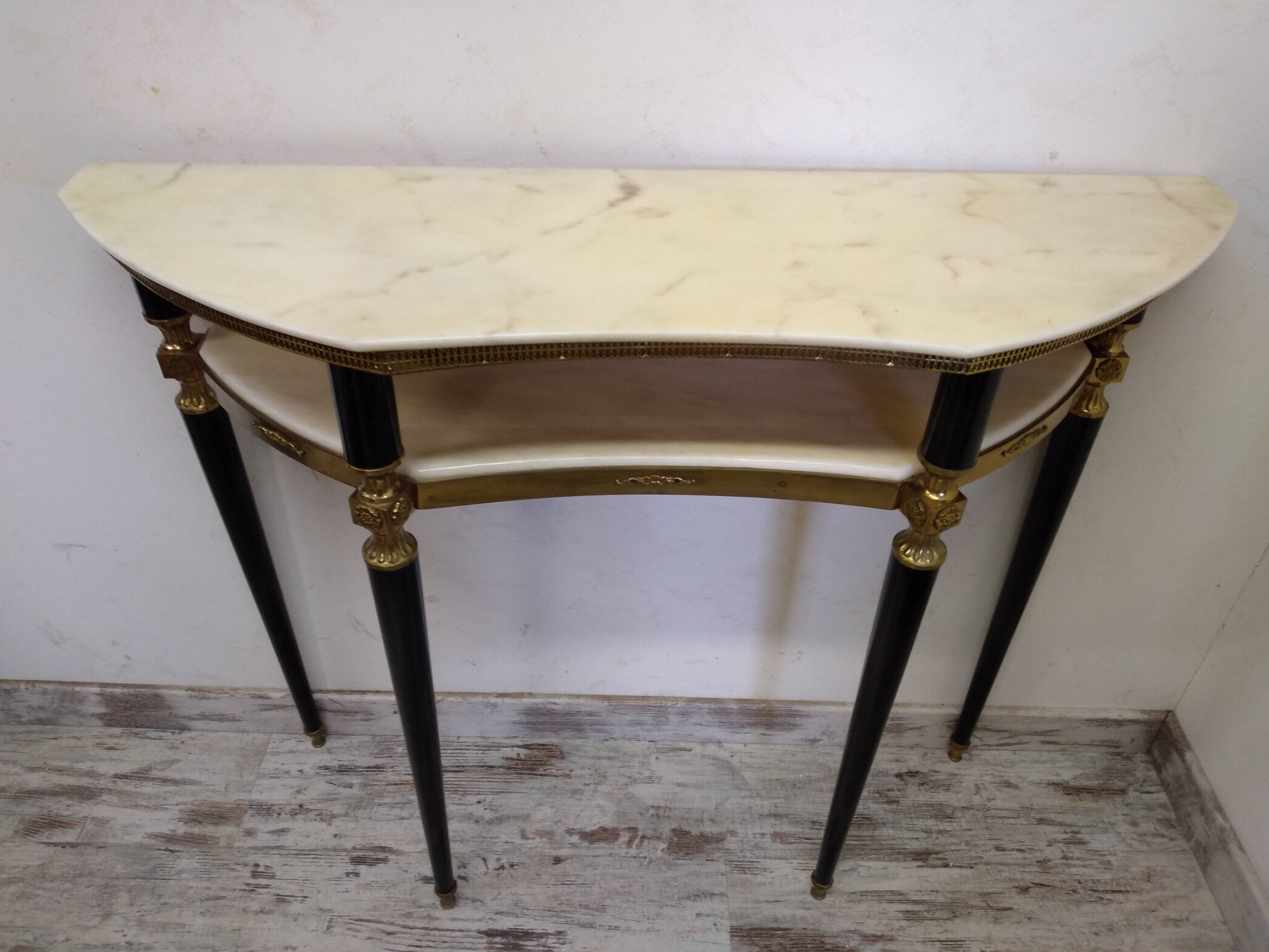 Vintage Italian half-moon console