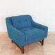 Norwegian living room set in blue fabric, vintage scandinavian 1960s