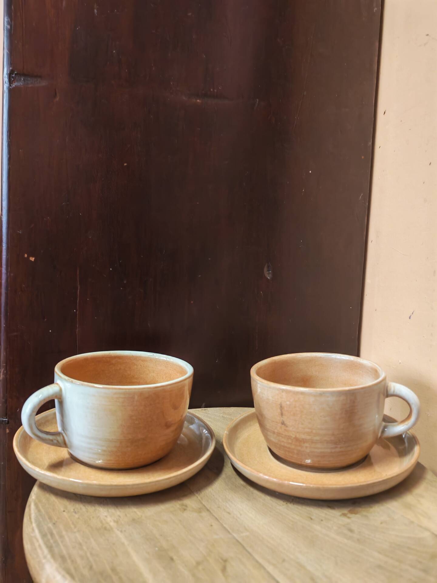Paire de tasses en grès émaillé  vintage 1970