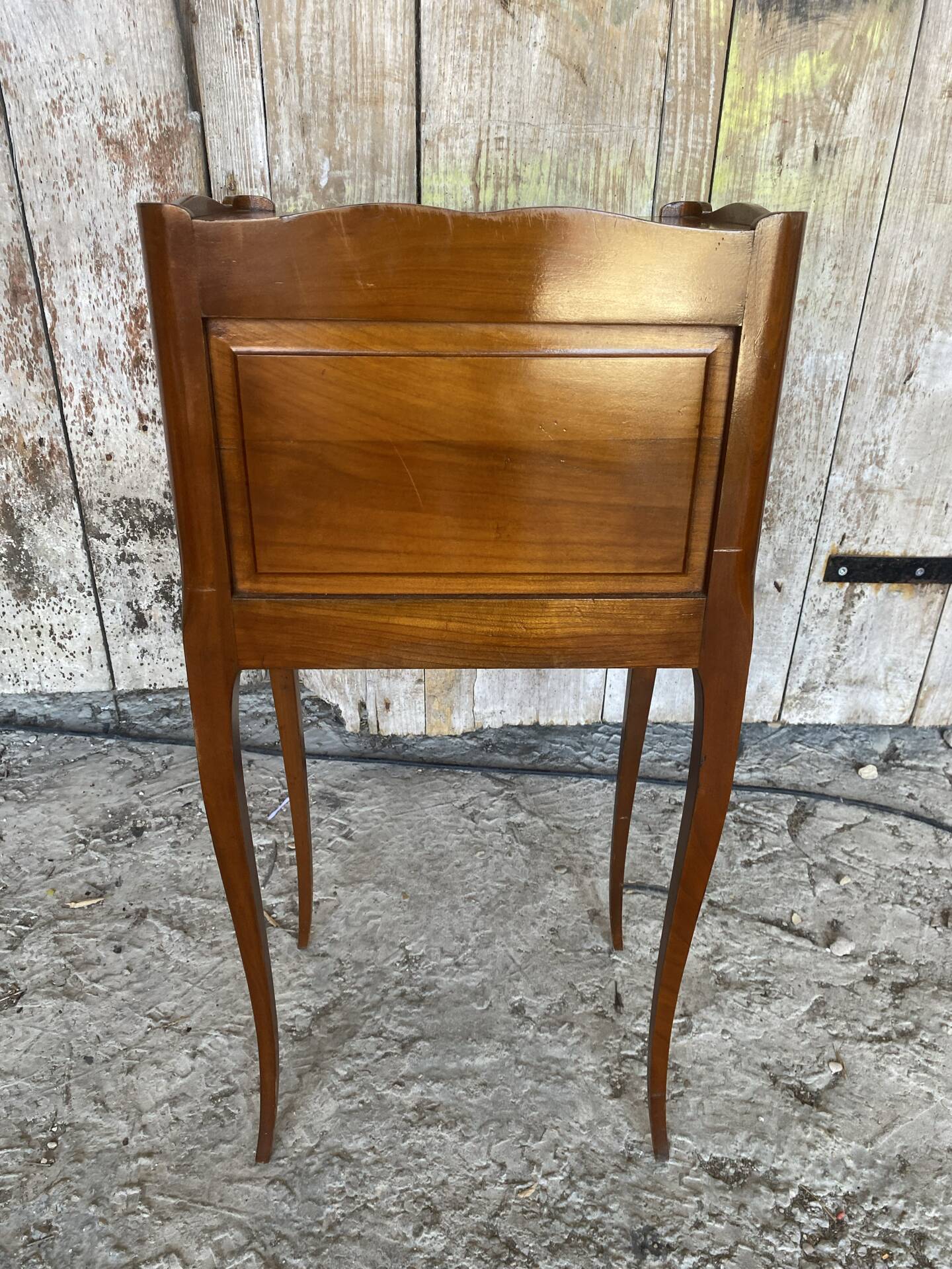 Antique nightstand louis xv style cherry wood drawer + vintage case