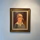 Portrait of the boy in the straw hat 70s/80s, signed