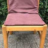 Ensemble de 6 chaises de salle à manger en pin sièges en toile