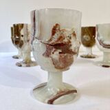 6 footed glasses in alabaster