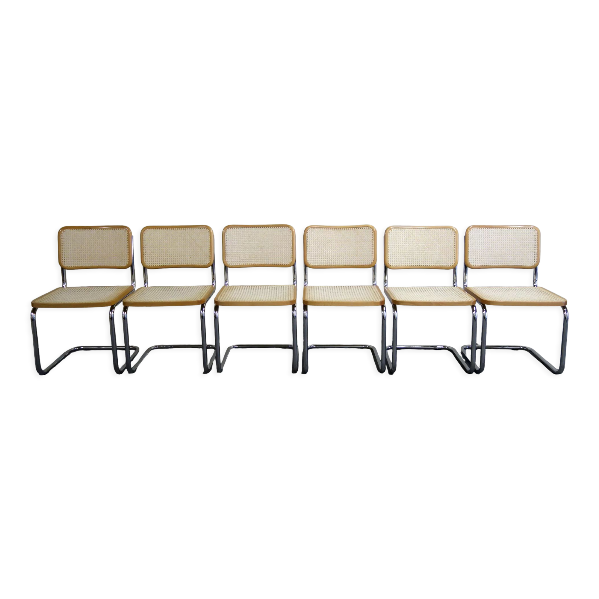 Série de 6 chaises Cesca B32 Marcel Breuer Italie