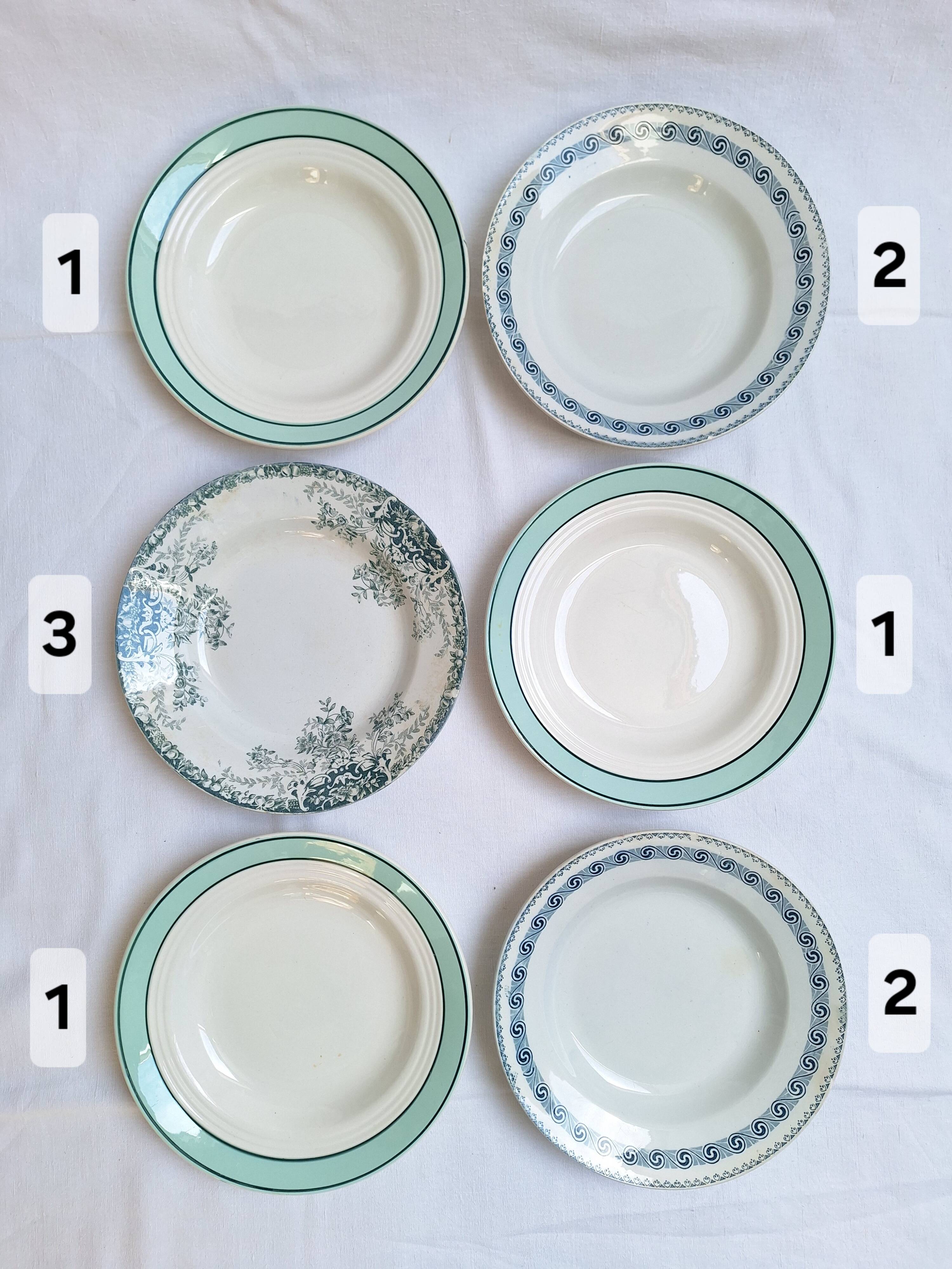 Assiettes creuses vertes St Amand, Céranord