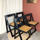 Set of 4 folding chairs caned