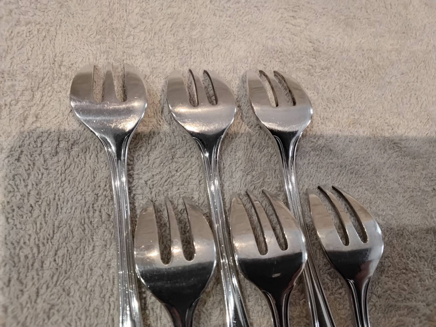 6 silver-plated oyster forks by Christofle, Albi pattern