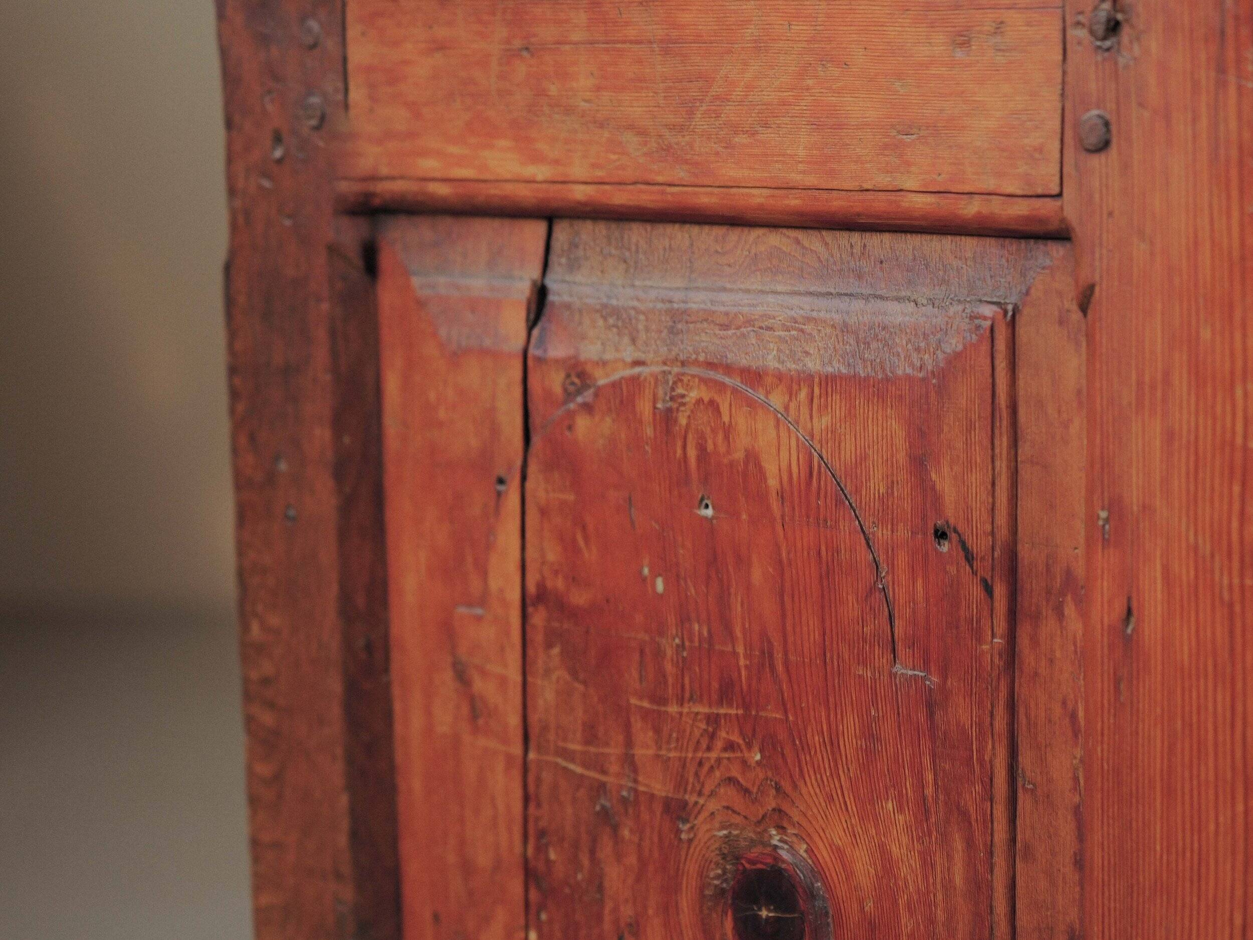 Mountain buffet in larch and solid pine, Folk art, 19th century