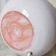 Enamelled terracotta lamp signed, pleated lampshade 1960