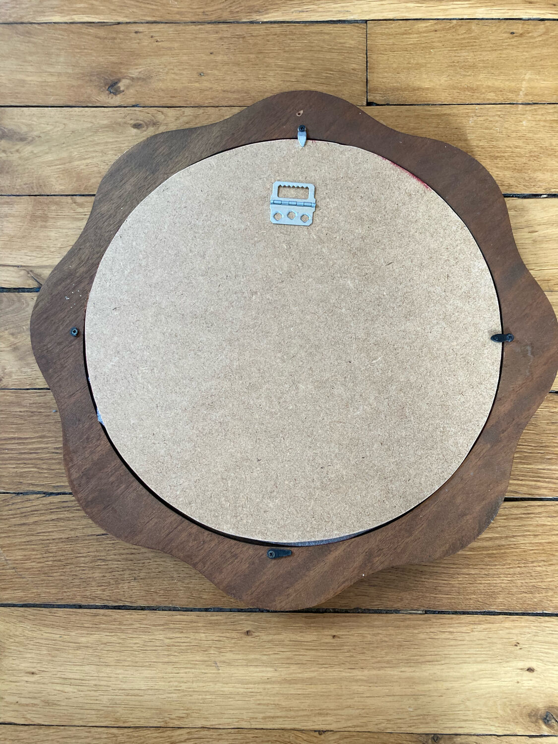 Corrugated wooden mirror