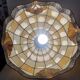 Tiffany-style stained glass pendant, vintage Honsel Germany