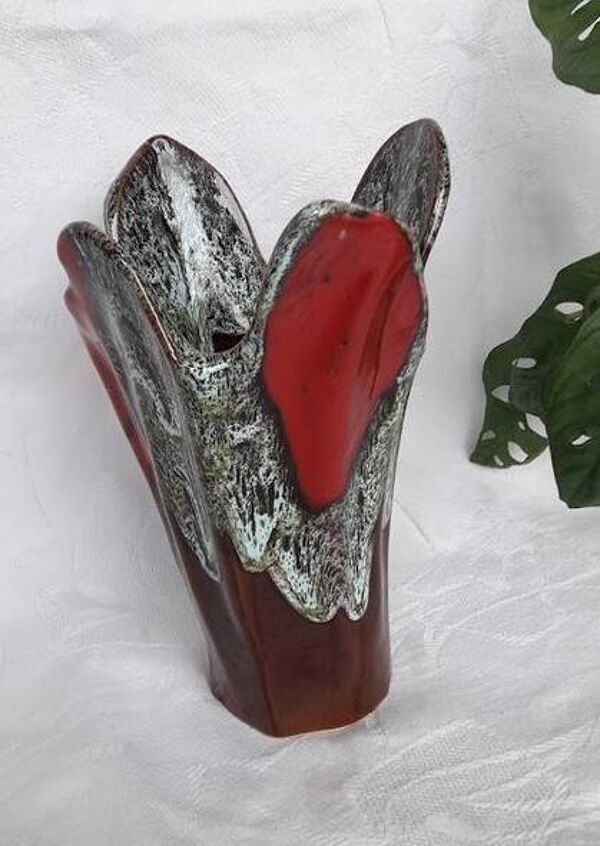 Vase sculptural vintage signé Paulette 24 – Céramique artistique – Vallauri